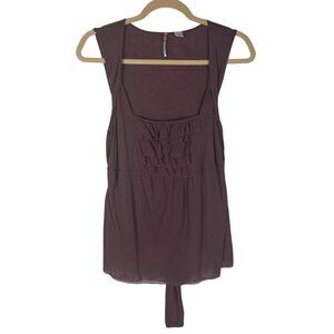 Anthropologie Ric Rac L Dusty Purple  Ruffle Top Blouse Whimsigoth Fairycore